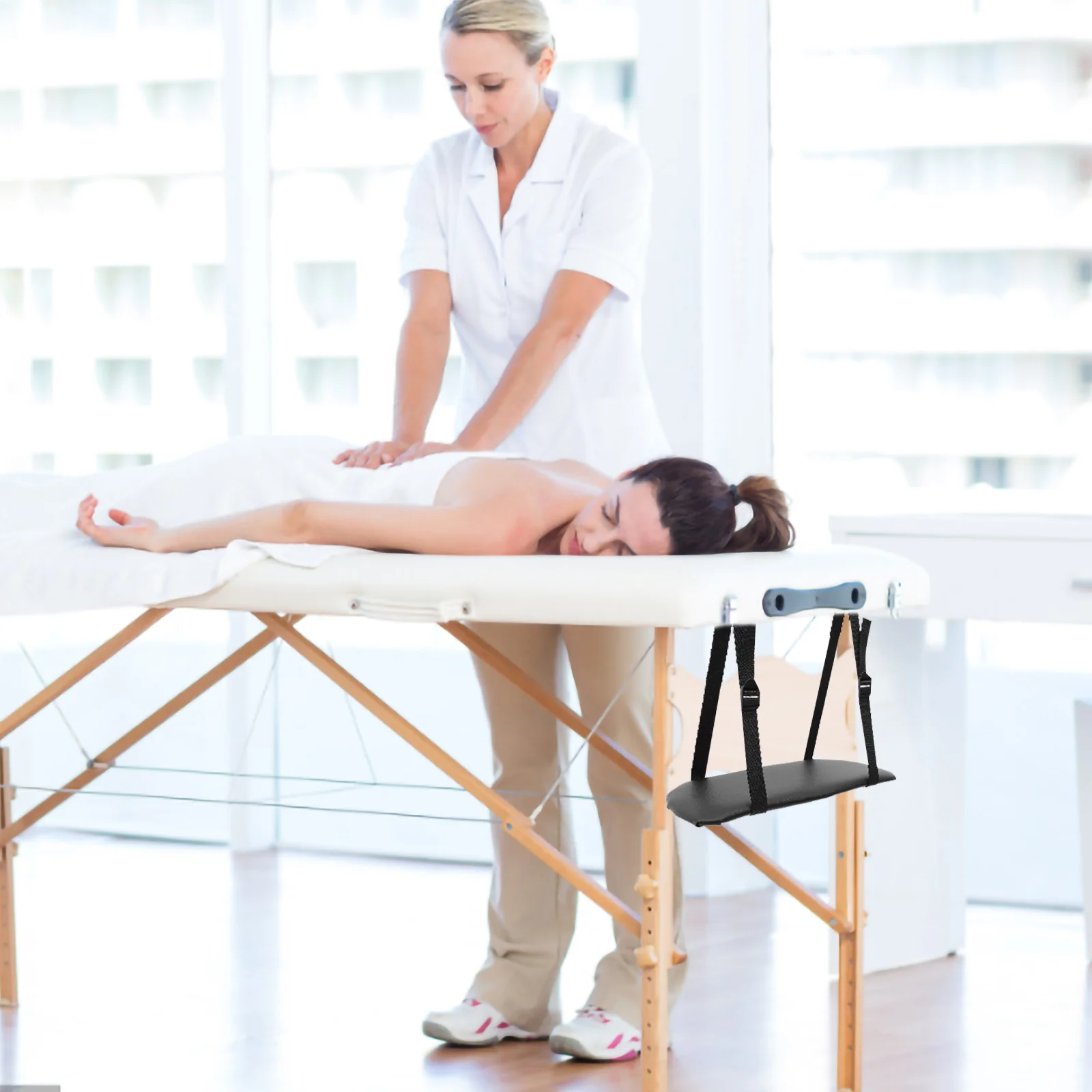 

Universal Arm Rest Support for Massage Beds High Quality PU Material Easy to Install on Table Side As Handrail Footboard Spa