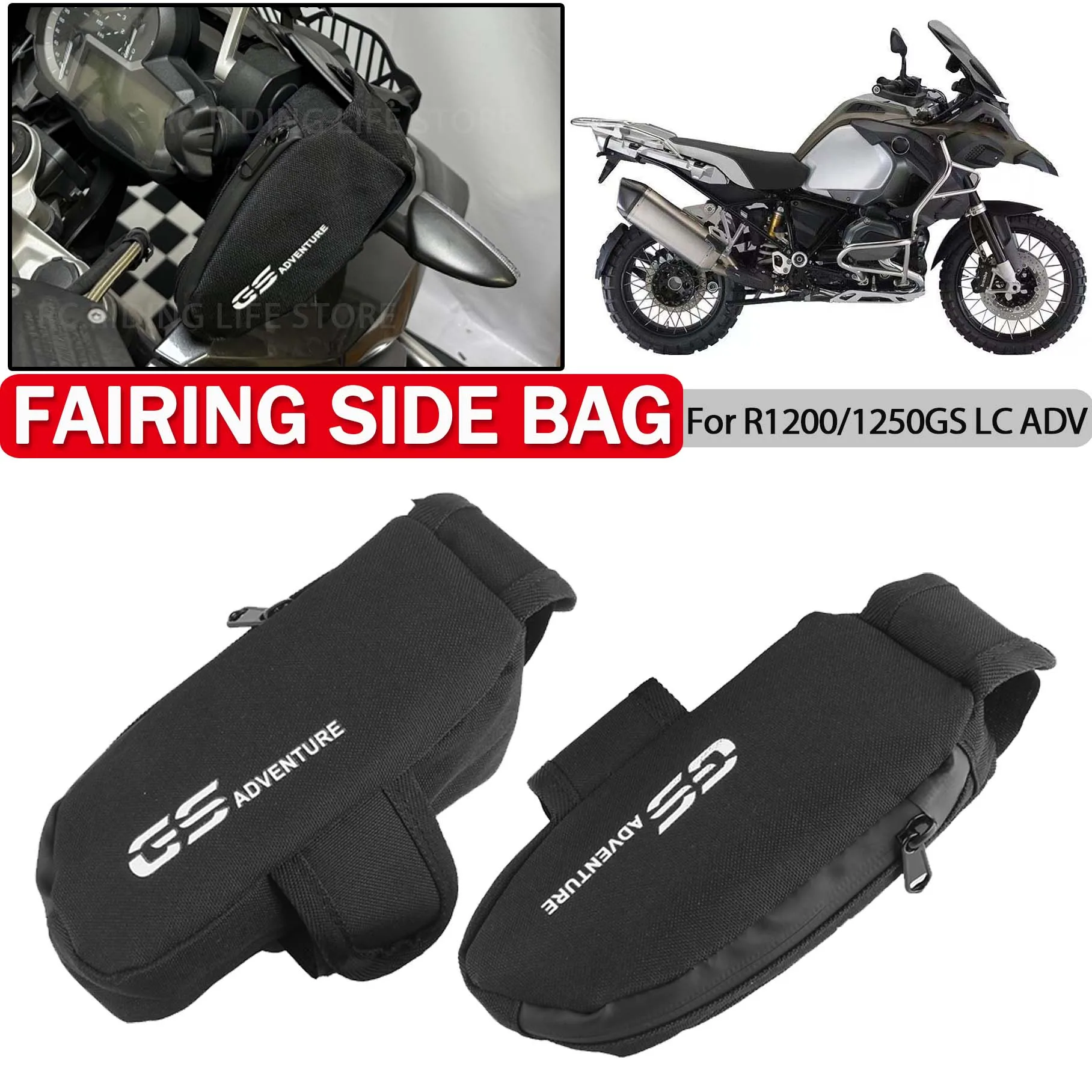 

Portable Bags Waterproof Fairing Side Toolbox Storage Bag Frame Package For BMW R1200GS R1250GS LC ADV R 1200 R1200 R1250 GS GSA