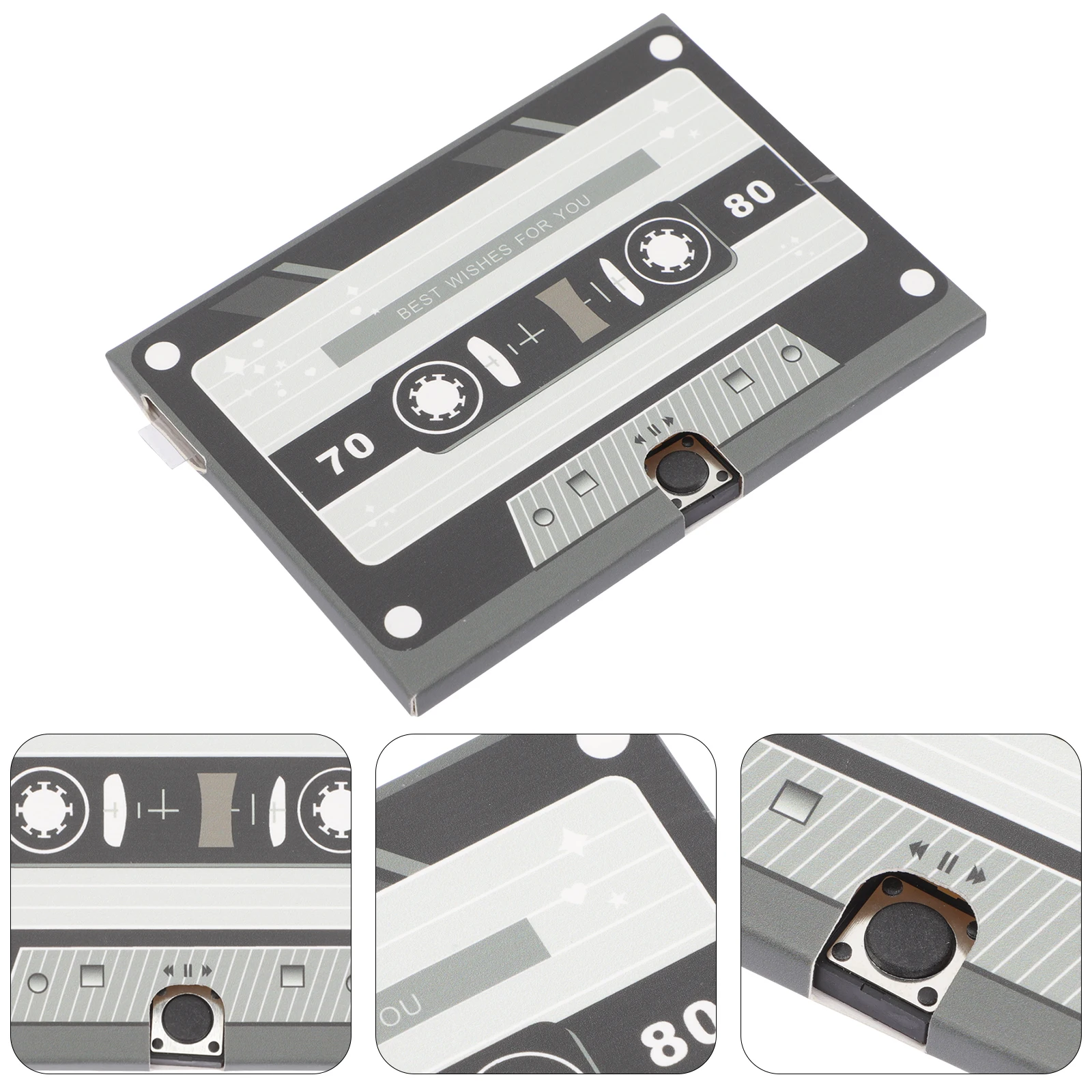 

Simple Musical Greeting Card Dad Voice Recorder Memorial Recording Cardboard Plus Chip Girl Cassette Tape
