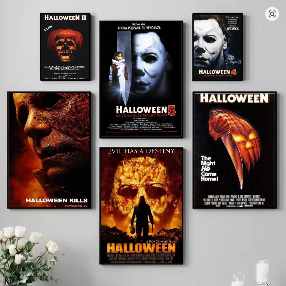 Horror Movie H-Halloween Michael Myers Poster HD Art Mural Wallart Waterproof Vintage Print Decor for Home Decoration Durable