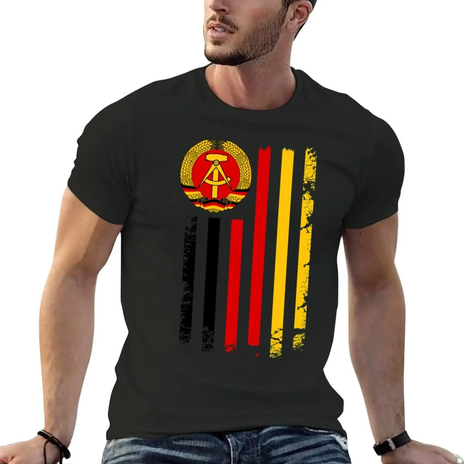 

GDR flag T-Shirt vintage aesthetic clothes mens graphic t-shirts hip hop