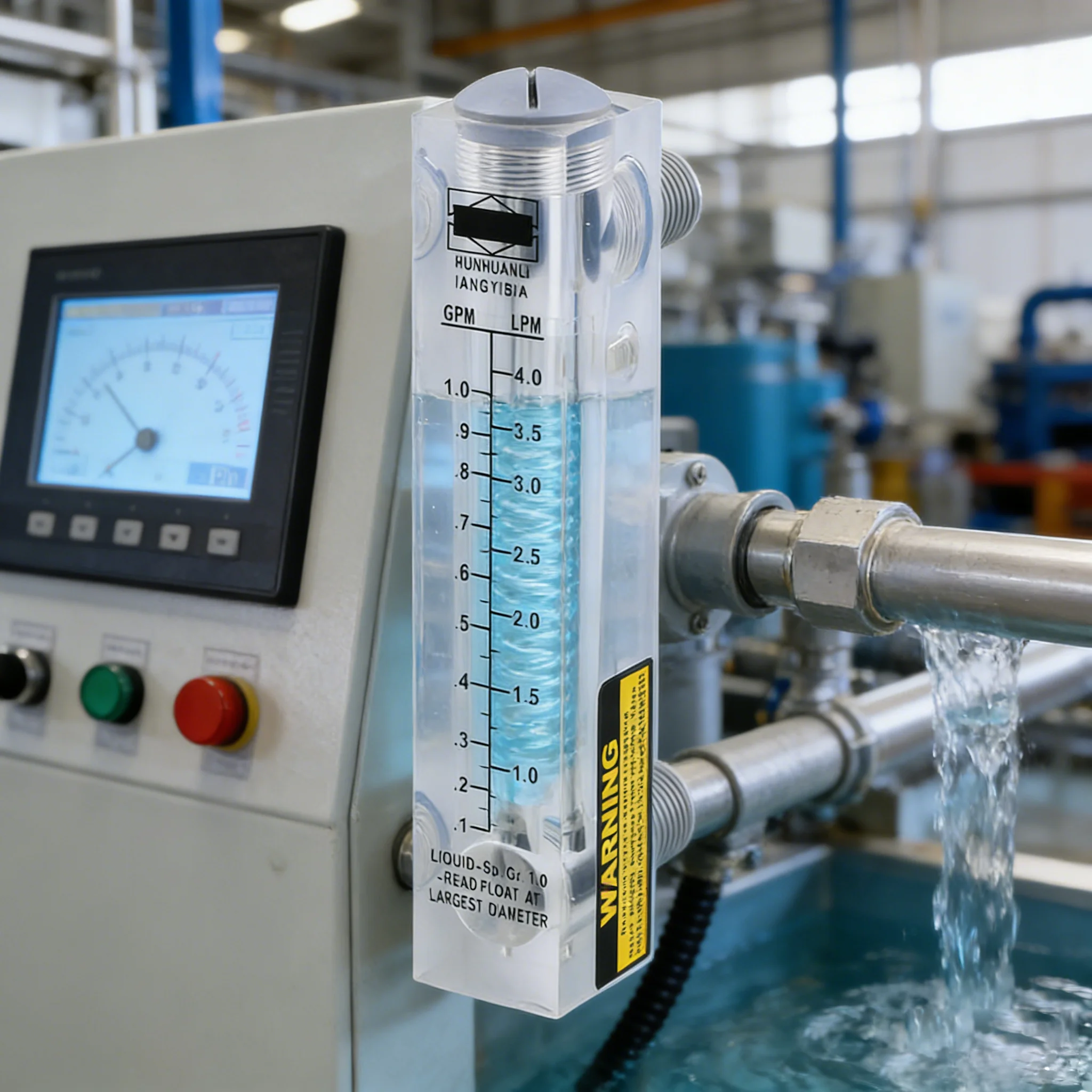 

CNBTR LZM-15 Panel Type Water Flowmeter 0.2-1GPM 1-4LPM Flow Measurement Tool