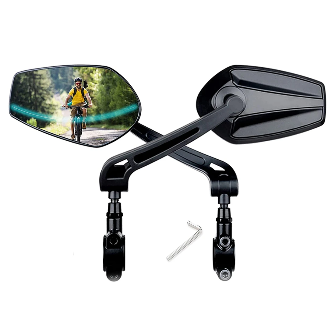 Bike Mirror 2 PCS - Great Height, Reduced Blind Spot, Excellent Handling on Rough Roads, Cycling Accessories