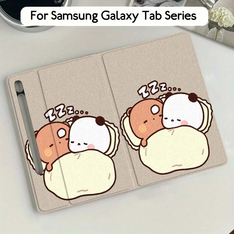 

Cute Bear Cartoon Art For Samsung Galaxy Tab S10 S9 S8 S7 FE Lite Soft Flexible Support Tablet Case Gift