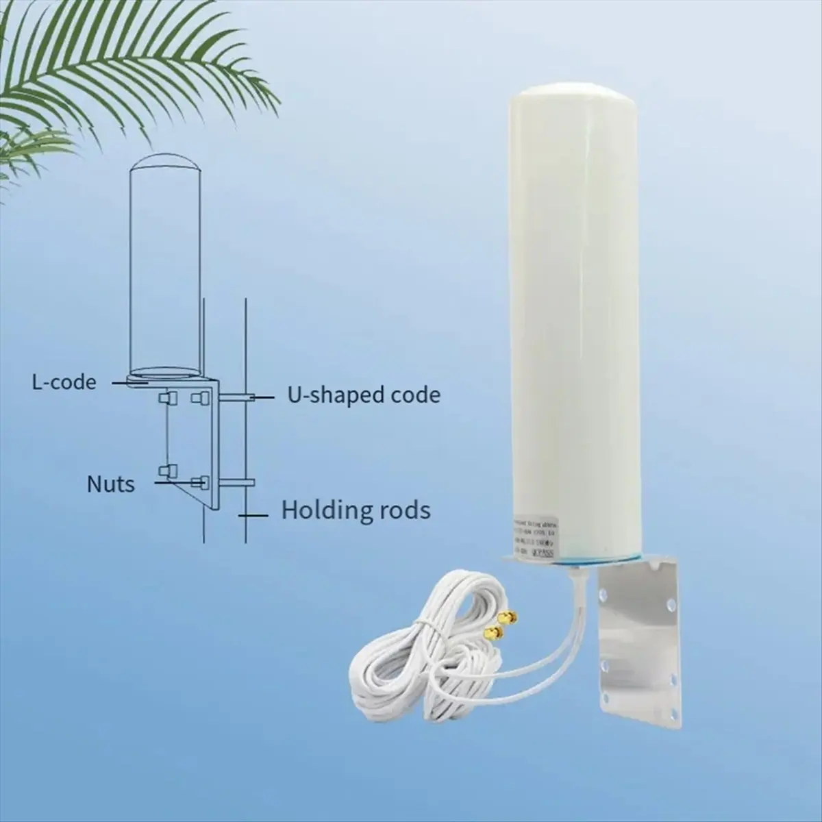 #70P Consumer Electronics,12DBi 2G 3G 4G LTE Omni Antenna 4G Antenna ( TS9 Male) (White)