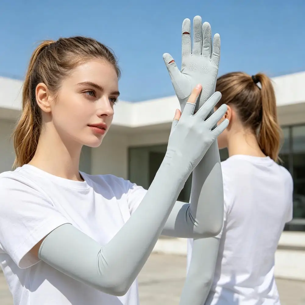 Anti-Slip Palm, Anti-slip Driving Gloves Long Sun Protection Gloves, Ultra Thin Summer Gloves for Women Cycling Hiking Fishing