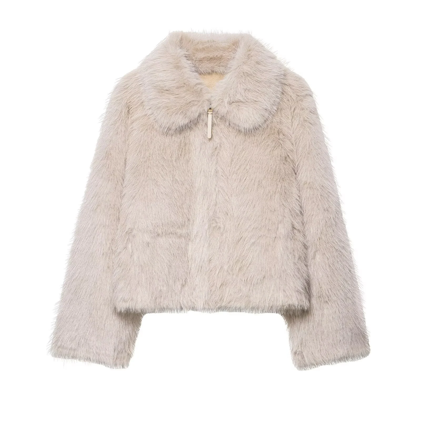 

2025 Autumn New Product Women's Wear High End Flip Collar Loose Double sided Artificial Wool Effect Jacket and Coat