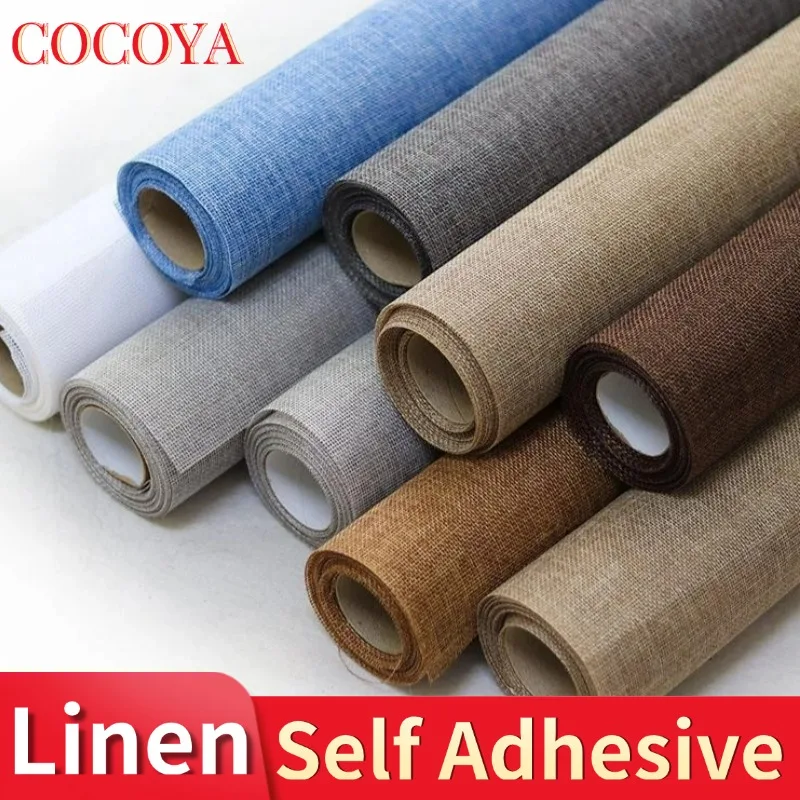 

Linen Fabric Self Adhesive Leather Sofa Fix Sheet Jewelry Counter Background Couch Linen Cloth Leathercraft Repair Stickers