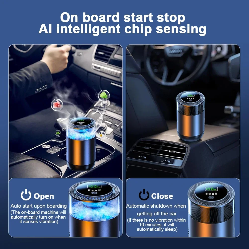 Car Aroma Air Freshener Creative Vehicle Diffuser Ambient Light Cloud Mist Fragrance ElectricCar Flavoring Good Smell Home Gift view 5