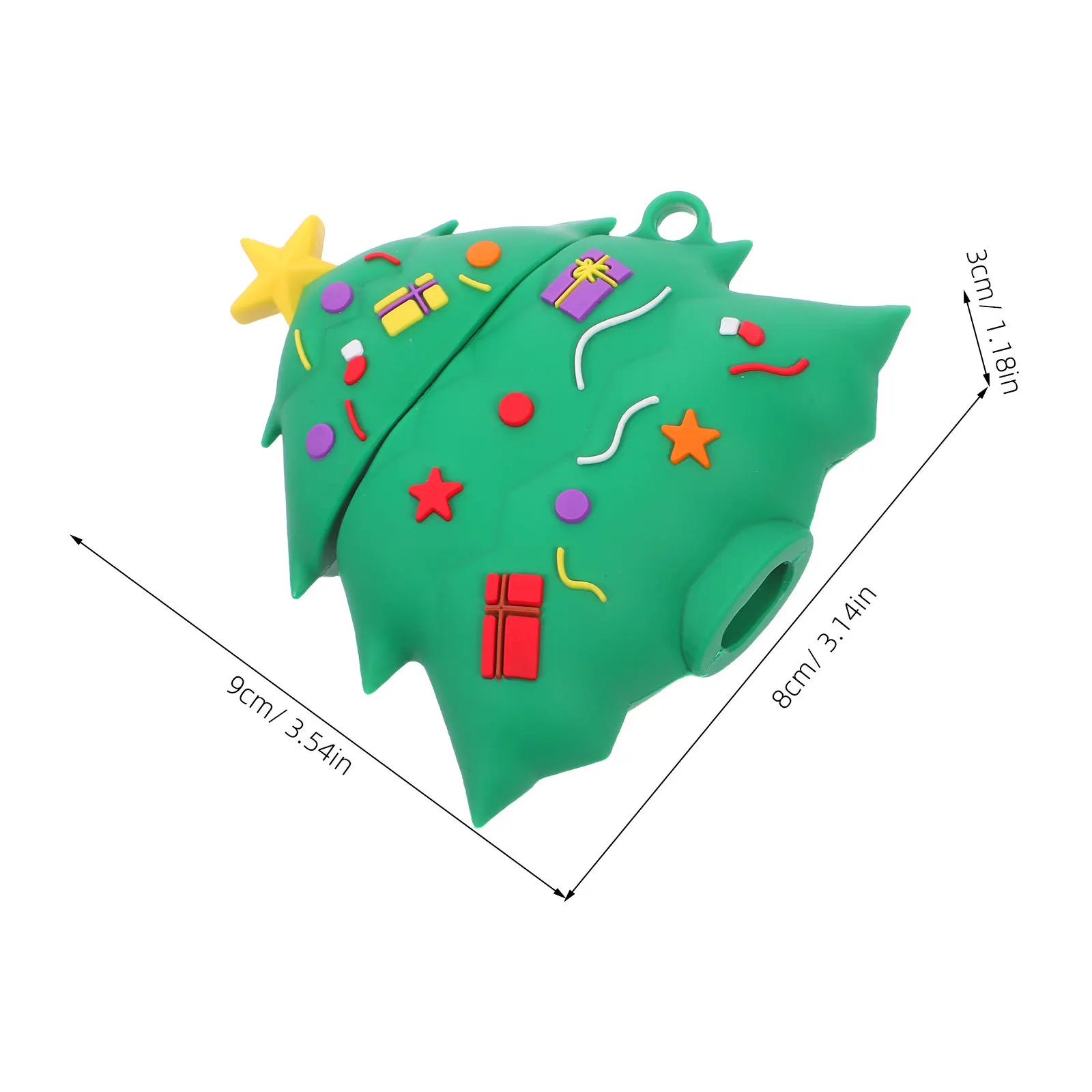 Wireless Earphone Case Christmas Tree Protective Cover for Outdoor Hiking Biking Holiday Gift