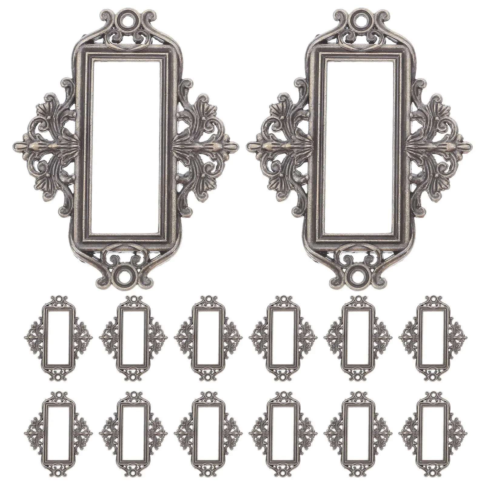 

24 шт. винтажных металлических держателей для этикеток с гладкой поверхностью, рамки для карточек для ящиков, шкафов, органайзеров для документов, офисные ретро-таблички