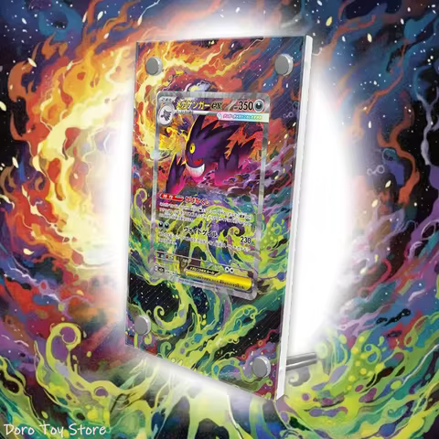 Art Display For Pokemon Card Display PTCG Mega Dream Gengar Anime Game Expand Art Self Made Fans Gifts Acrylic Protective Case