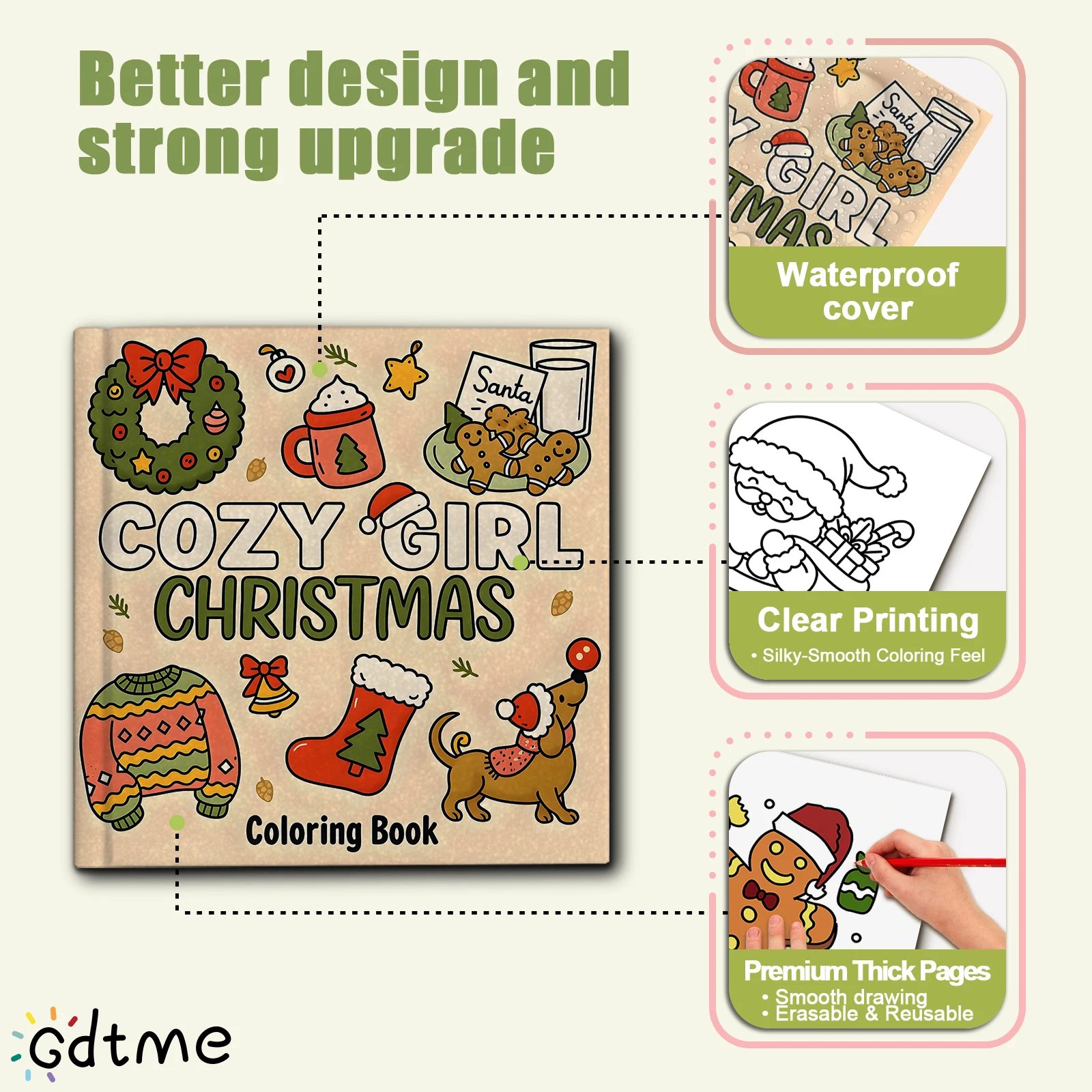 Cozy Girl Christmas Cute & Easy Coloring Book for Adults Cute Drawing Book Perfect Gift for Party and Birthday