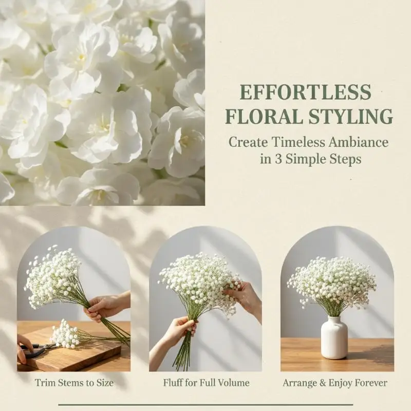 Artificial Flowers Artificial Gypsophila, Color Faux Gypsophila Bouquets For Wedding Decoration Decorative Props For Photography