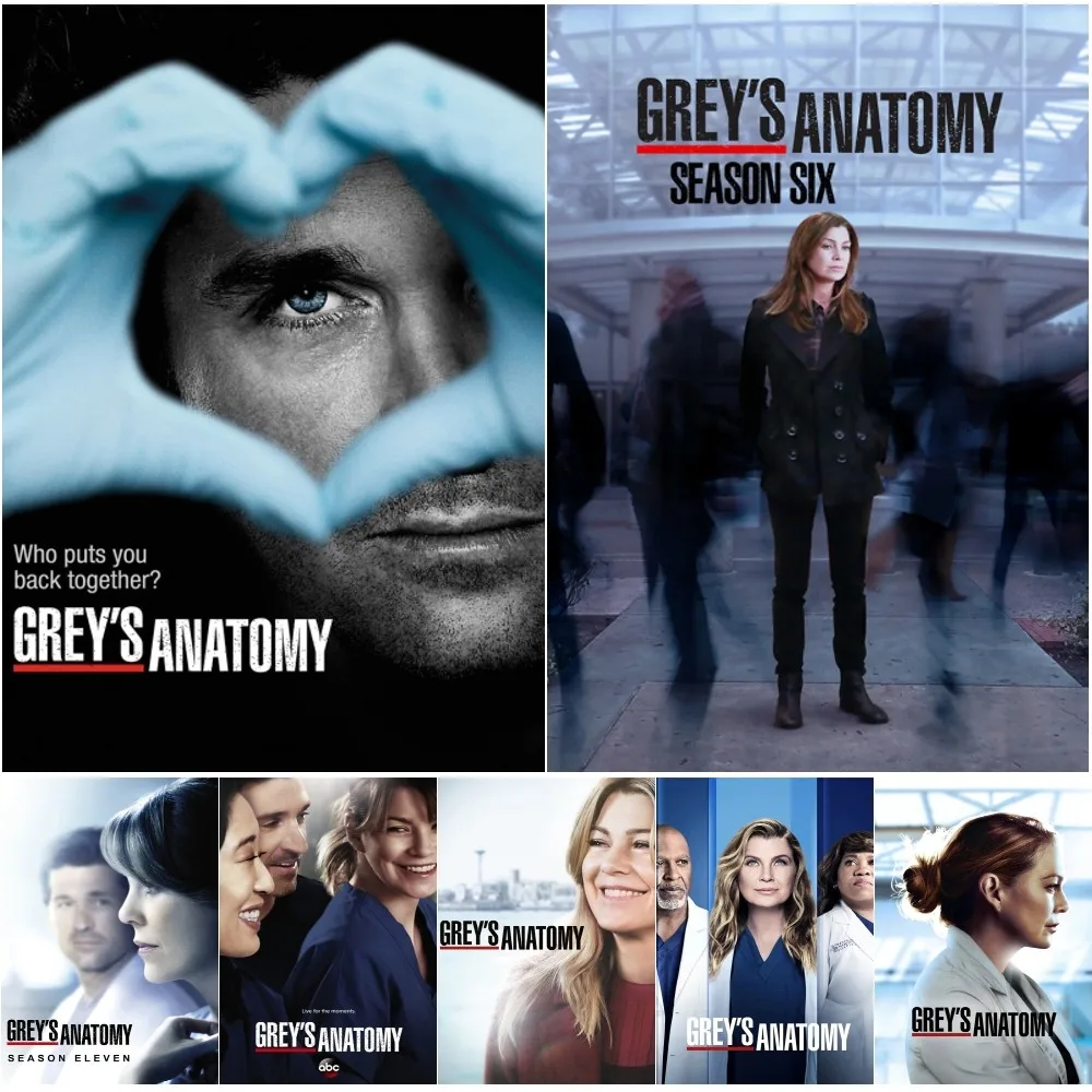 Greys Anatomy TV Series Poster Canvas  Wall Art Print Painting Bedroom Study Studio Living Room Decoration