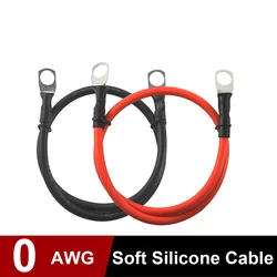 Silicone Wire Extension Cable Battery Connector 50mm2 Super Soft Silicone Tinned Copper Wires For Inverter Battery Car UPS