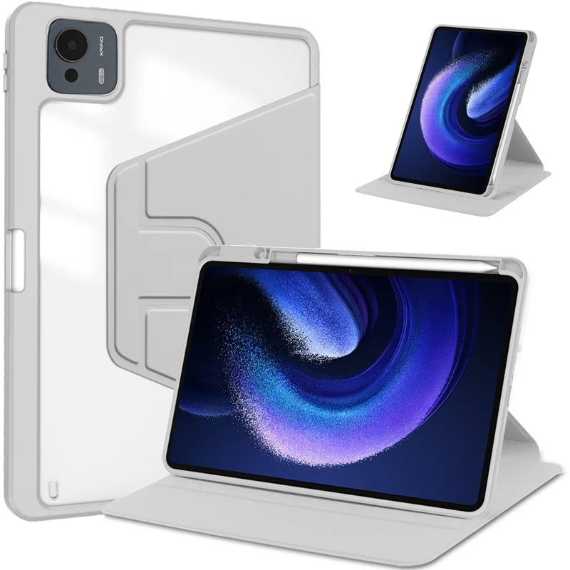 Etui na Honor Magic Pad 3 z uchwytem na długopis, obrotowe o 360 stopni, skórzane, akrylowe, przezroczyste, twarde etui z podstawką na Honor Magicpad 3 Cover 13.3" — zdjęcie produktu 2