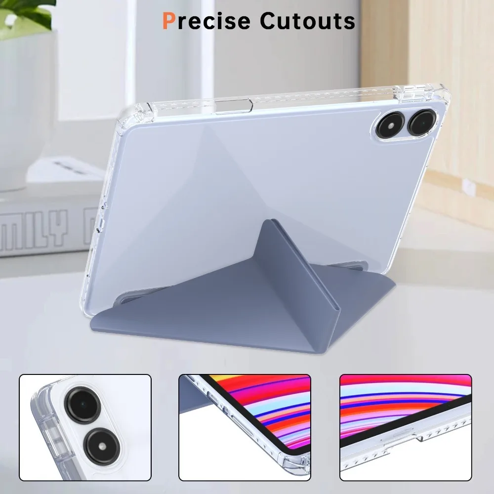 

Чехол для Xiaomi Redmi Pad Pro 12,1 дюйма, 2024, Y-fold Flip Stand, мягкая задняя крышка из ТПУ, чехол для Xiaomi Poco Pad 12,1 дюйма, чехол для планшета