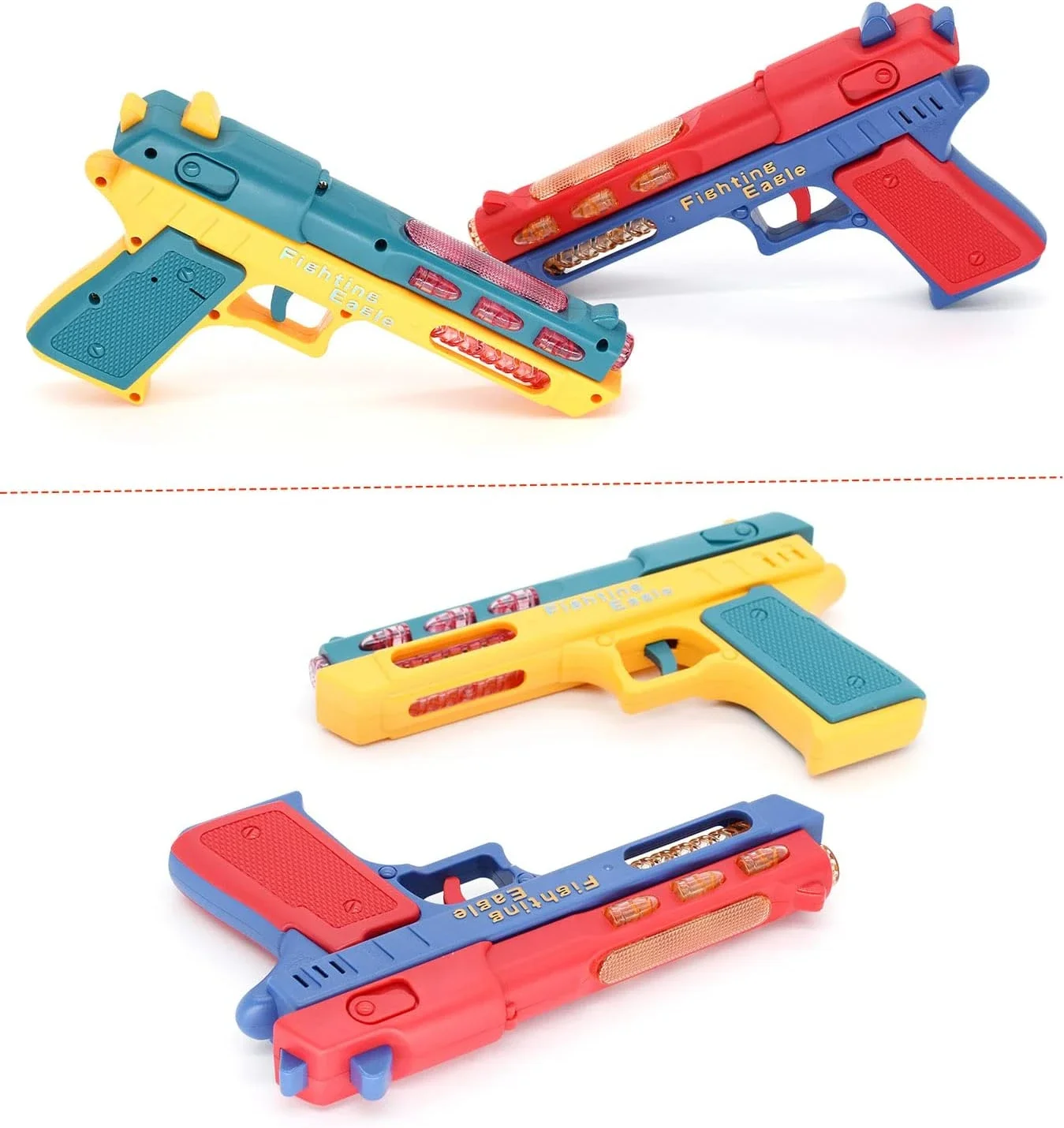 Electric Light Up Pistol Toy Hand Gun Toys with Dazzling LEDs Light Fighting Sound Unique Telescopic Action Pistol for Kids Gift