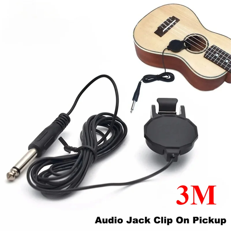 Length 3M Audio Jack Clip on Pickup for Acoustic Guitar\\Mandolin\\Bouzouki\\Violin\\Banjo\\Ukulele Sound Pickup Transducer Guitars