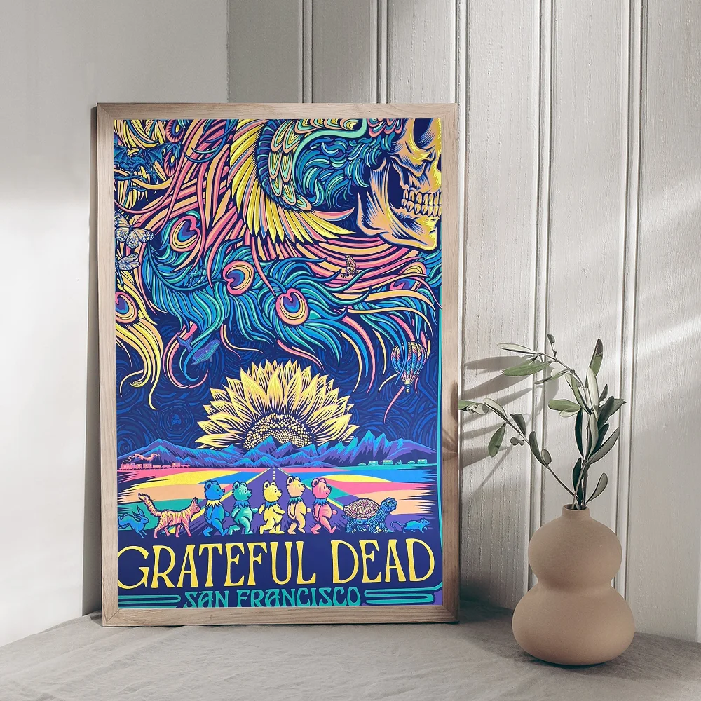 Grateful Dead DIY Sticky Poster Vintage Room Bar Cafe Decor Home Decor