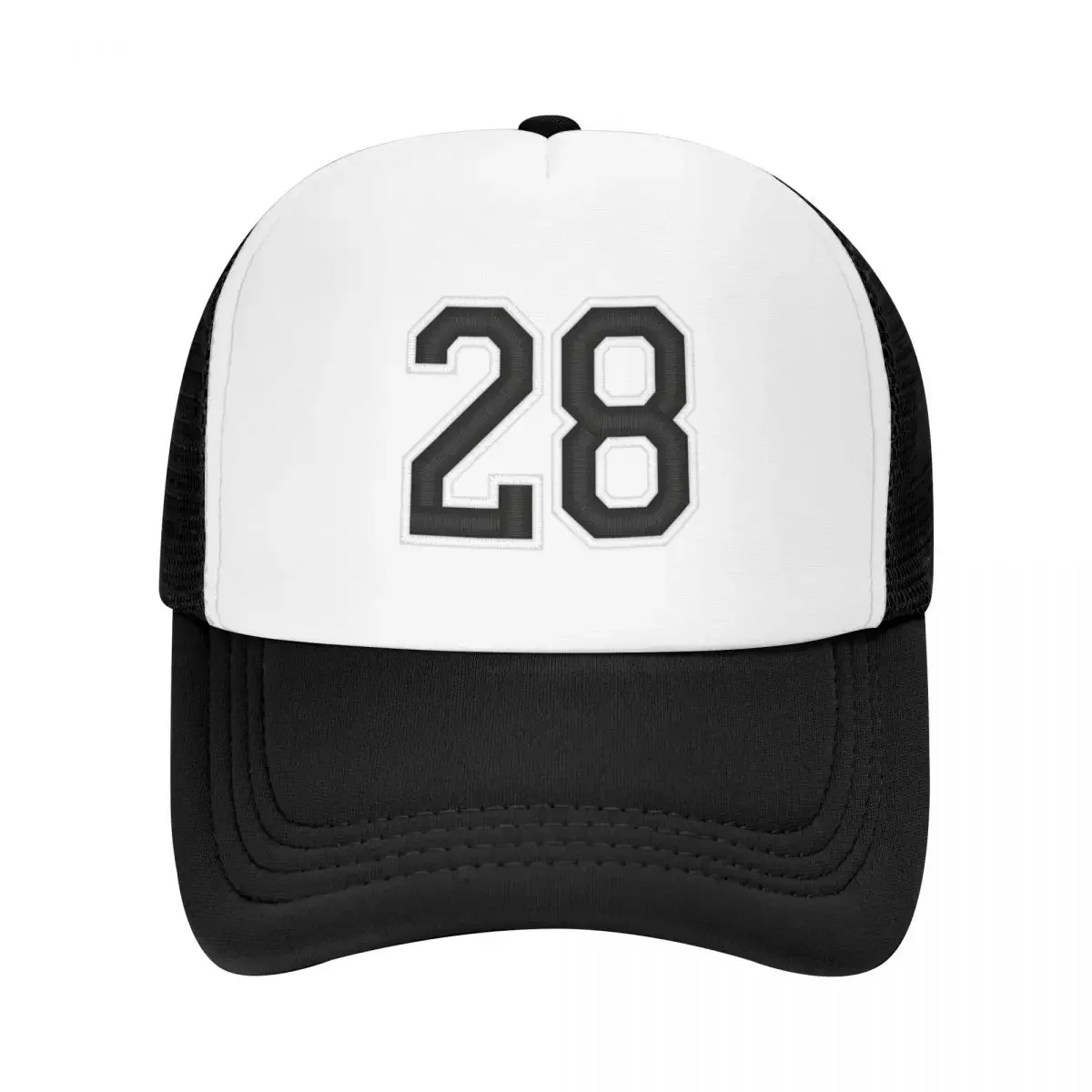 28 Black Jersey Sports Number twenty-eight Football 28 Baseball Cap Military Cap Man Trucker Hat Women's Beach Visor Men's