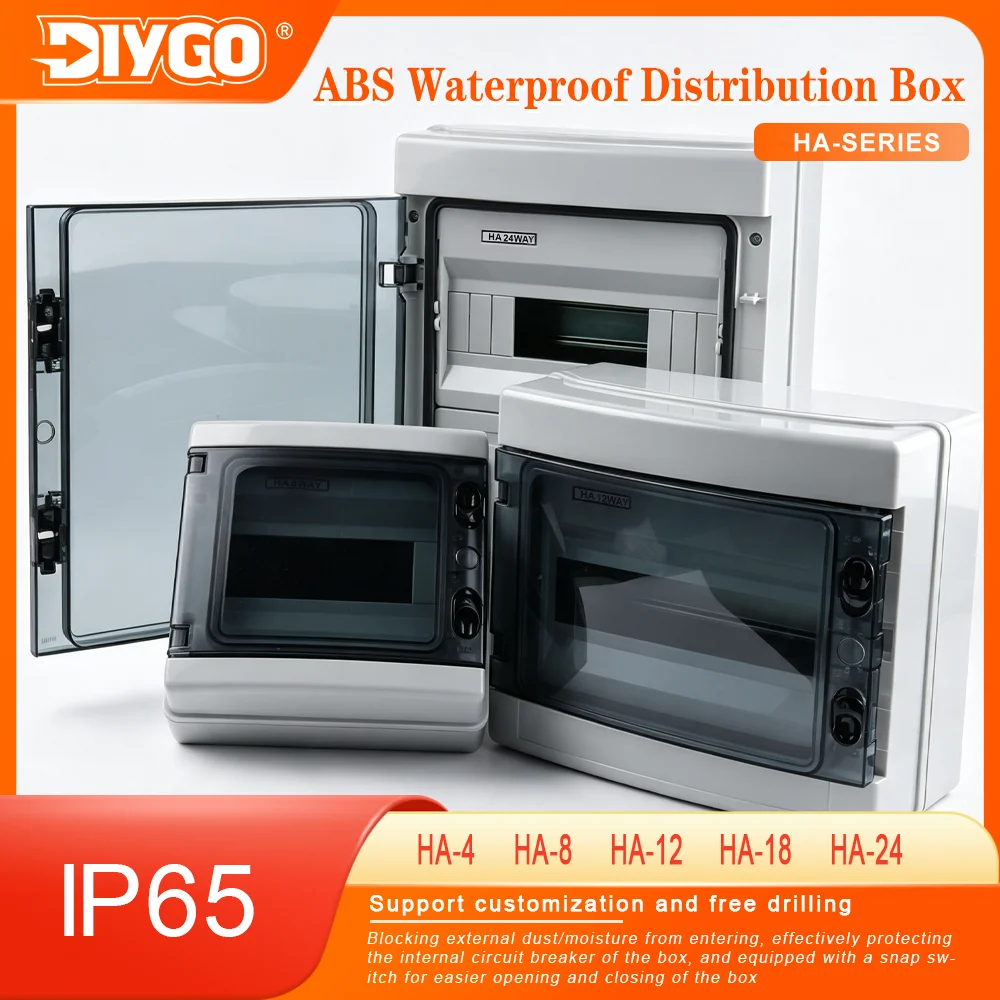 Outdoor Power Junction - DIYGO HA-4/8/12/18/24 WAY IP65 Waterproof Plastic