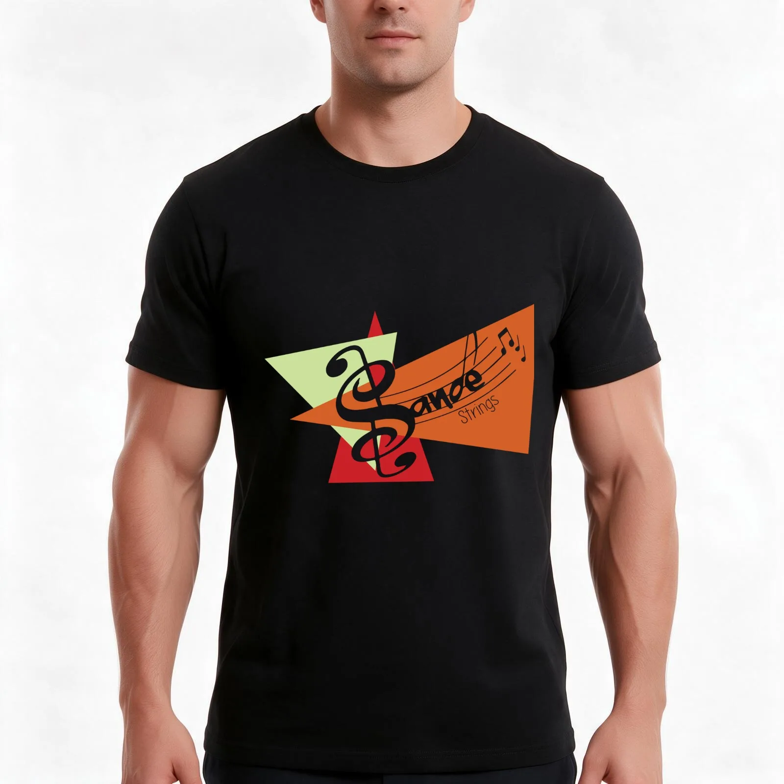 3 color Sande Strings T-Shirt, Summer Casual Cotton Tee, Oversized Streetwear Tops, Vintage Graphic Print, Unisex Men Women