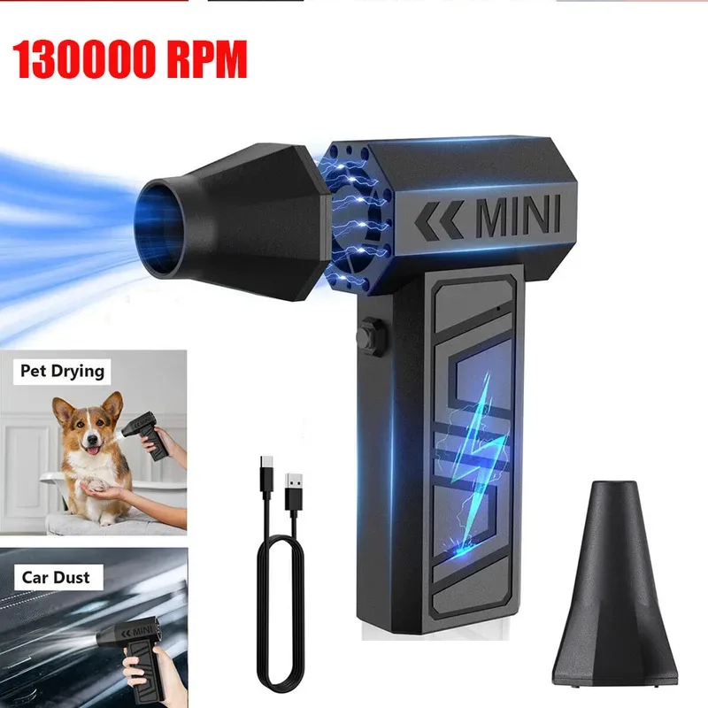

130000RPM Mini Fan Electric Air Duster Adjustable wind speed Portable Fan Violent Blower Rechargeable Car Cleaning