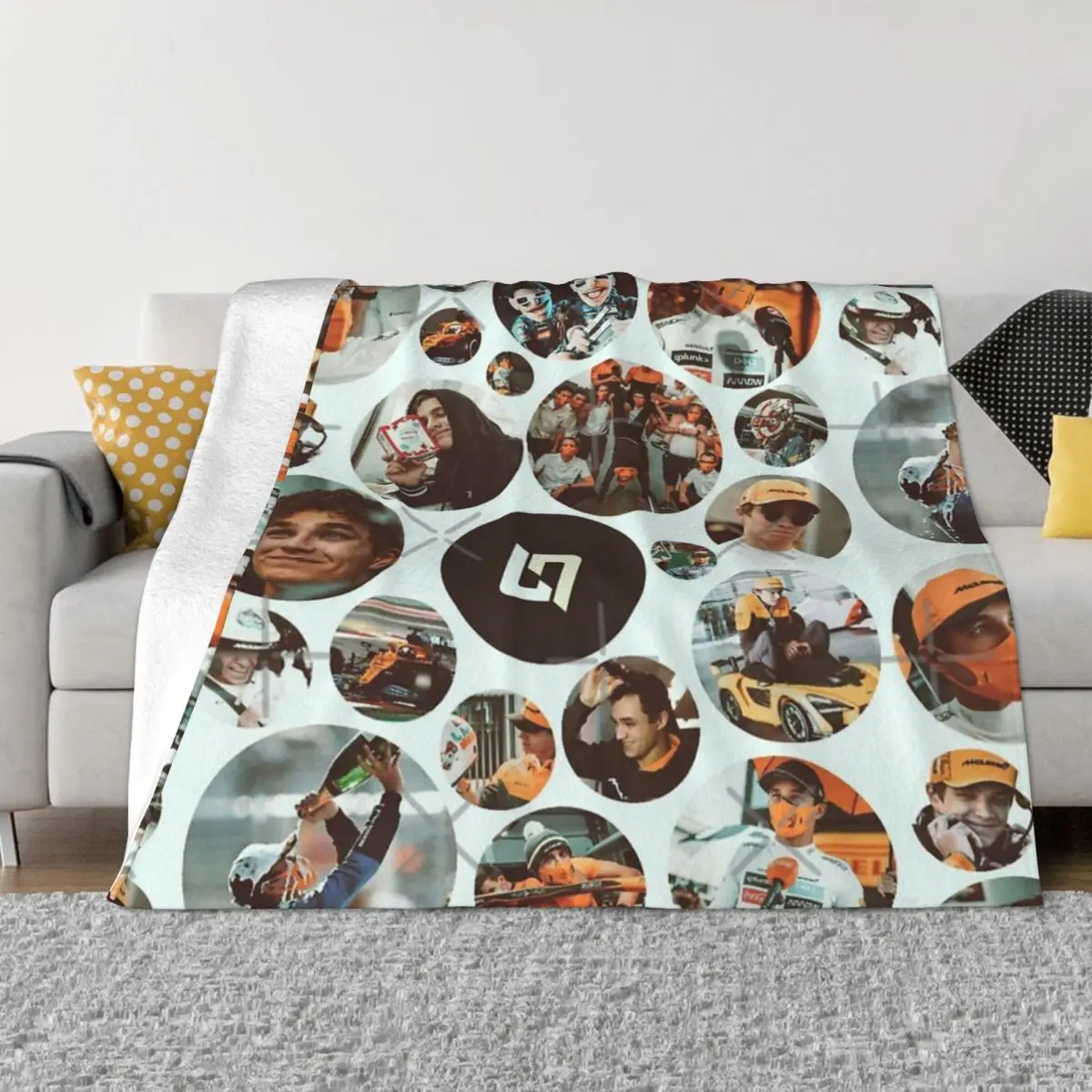 Lando Norris Collage 2020 Season Blanket Bedspread On The Bed Plush Soft Bed Blanket With Picture Throw Blanket