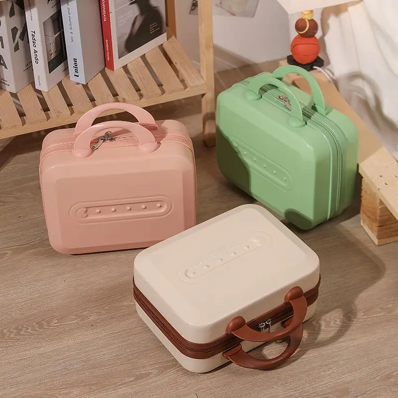 Small Handheld Luggage Box Women's 14 Inch Makeup Box Travel Organizer Case Mini Suitcase Can Hang Large Box Festival Gift