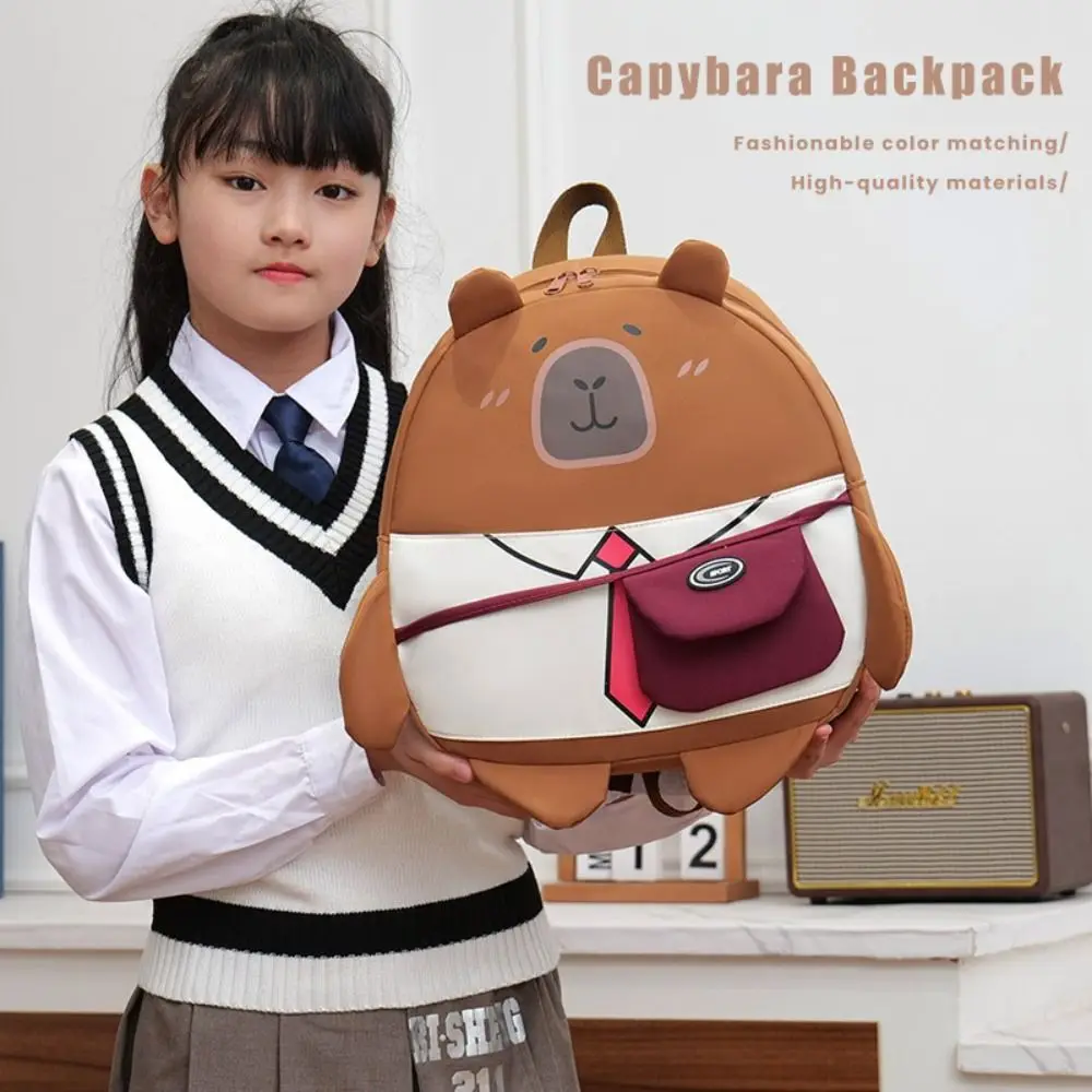

High Quality Nylon Capybara Backpack Large Capacity Capybara Shoulders Bag Alleviate Burden Waterproof Bookbags Student Gift