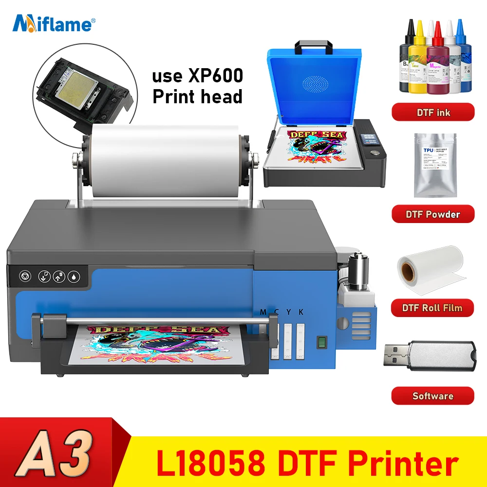 

A3 XP600 DTF Printer Direct to Film Transfer Printing Machine impresora dtf a3 with Roll Feeder T shirt Printer For all Textile