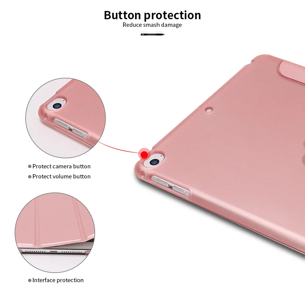 Per iPad Air 2 Air 1 Cover A1474 A1566 custodia intelligente per supporto in pelle PU con riattivazione automatica del sonno