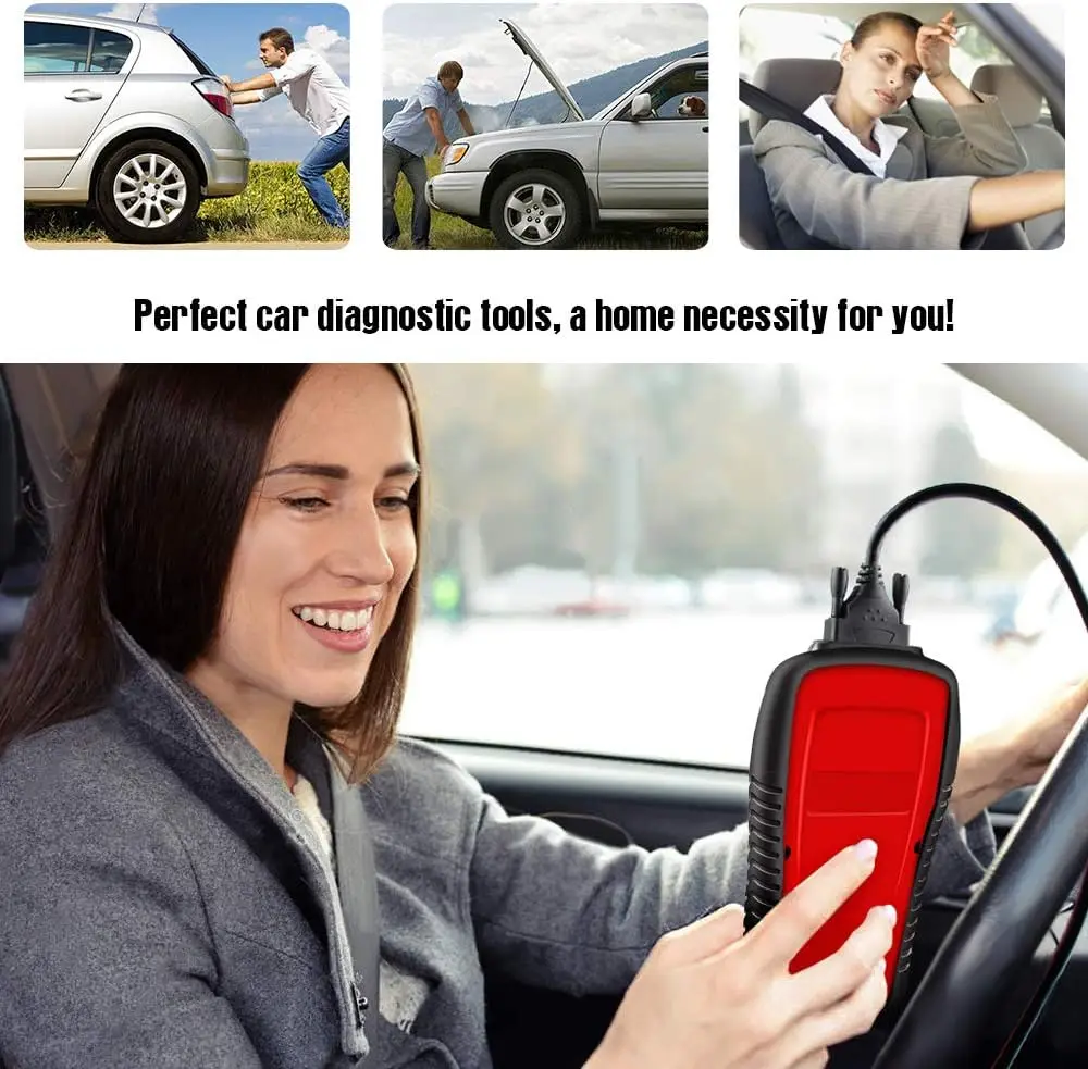 Lettore di codici automatici LCD da 2,8' per scanner OBD2 KW808 per tutti i più di 1996 auto con OBD II