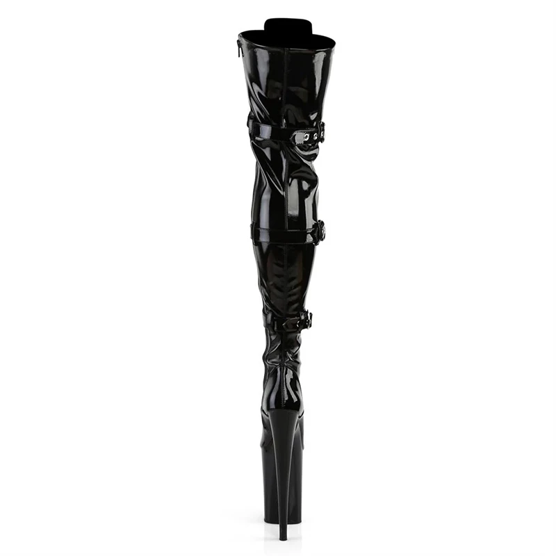 New 23CM/9inches Shiny Patent PU fashion lady High Heel platform Pole Dance Shoes Knee-High Modern Boots