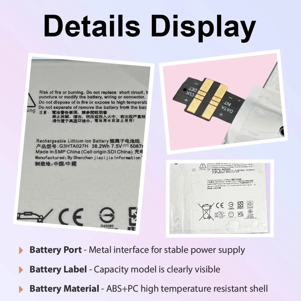 G3HTA027H DYNR01 Tablet Battery Replacement for Microsoft Surface Pro 4 1724 Series