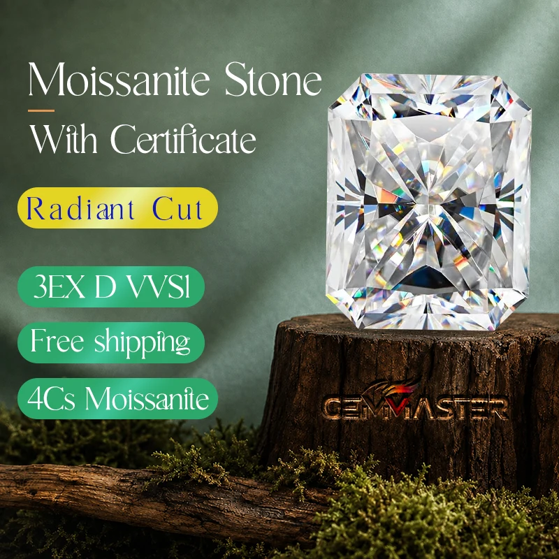Radiant Moissanite D VVS 1ct 3ct 5ct 10ct Wholesale Moissanite Stones With GRA Certificate Moissanite Diamond Good Quality
