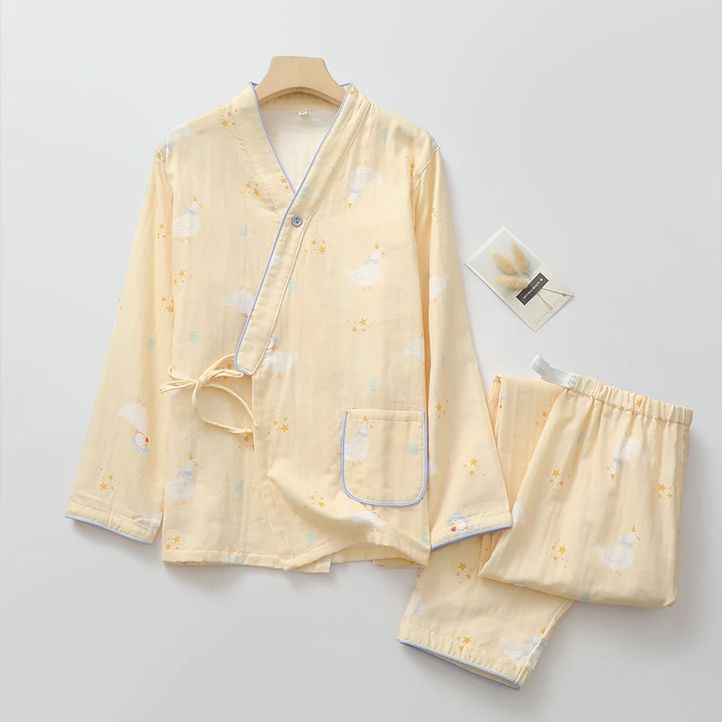 

Women Hanfu Japanese Kimono Yukata Summer Traditional Ancient Style Pure Cotton Comfortable Cartoon Print Loungewear Clothing