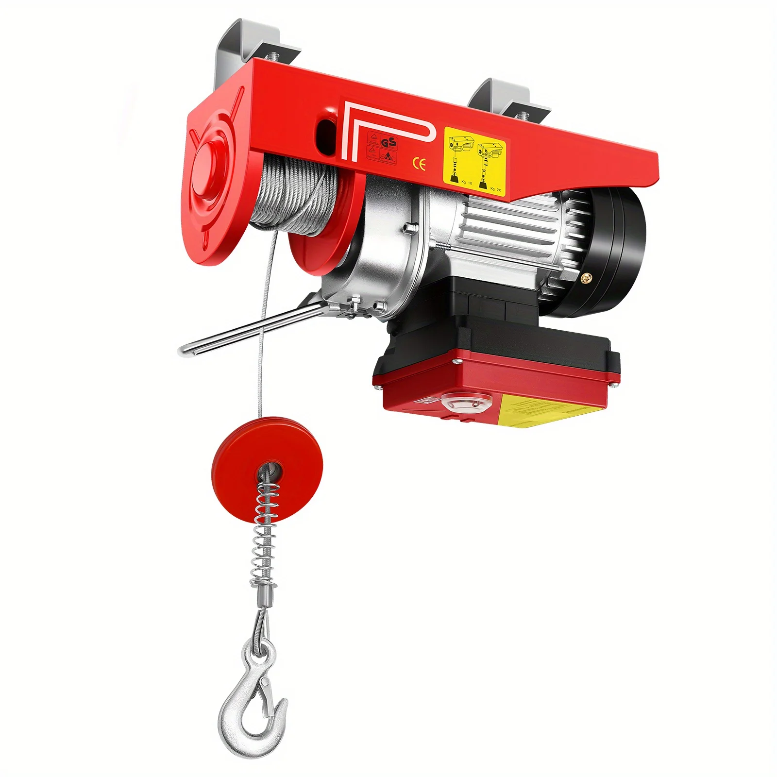 رافعة رفع لاسلكية 440 رطل (200 كجم) - نظام خطاف مزدوج بحبل بطول 12 مترًا |   الرفع العلوي للمصانع والمواقع