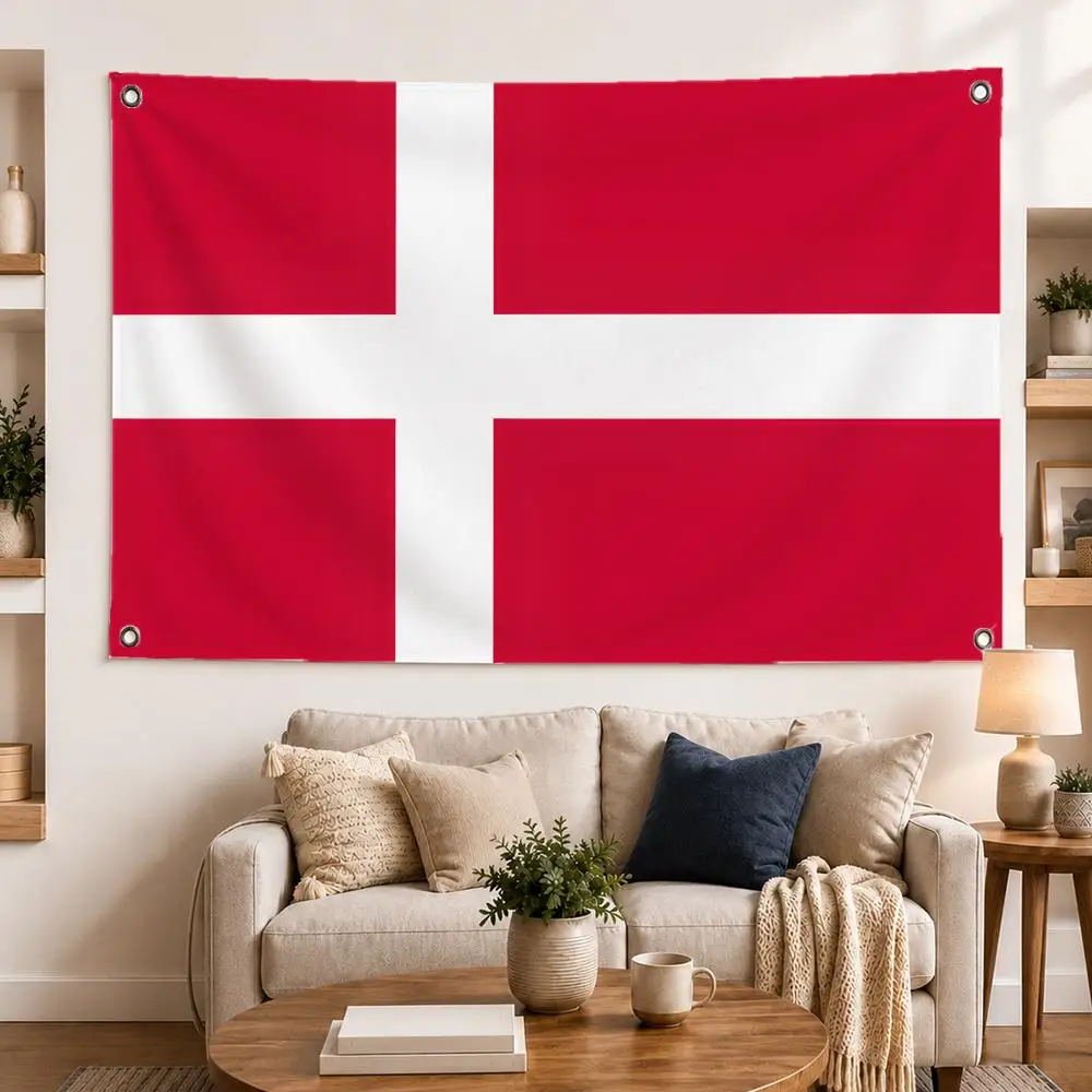 Denmark Flags Large Wall Hanging Tapestry Banner Room Decor Print for Bedroom Living Room Outdoor