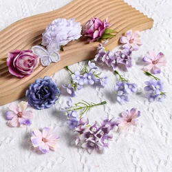 20/17/18pcs Mixed Artificial Flowers Silk Rose Fake Flower For Home Decor Wedding Decoration DIY Craft Garland Gift Accessories