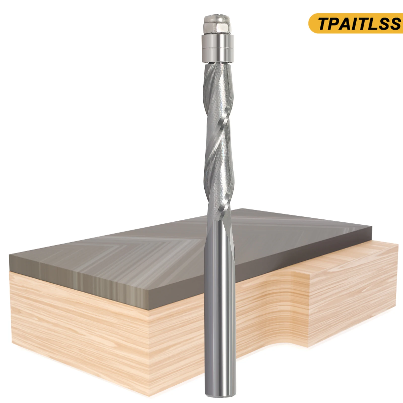 Upcut  Flush Trim Router Bit  Pattern Template Spiral Router Bit for Flush Trimming , Woodworking 1/4