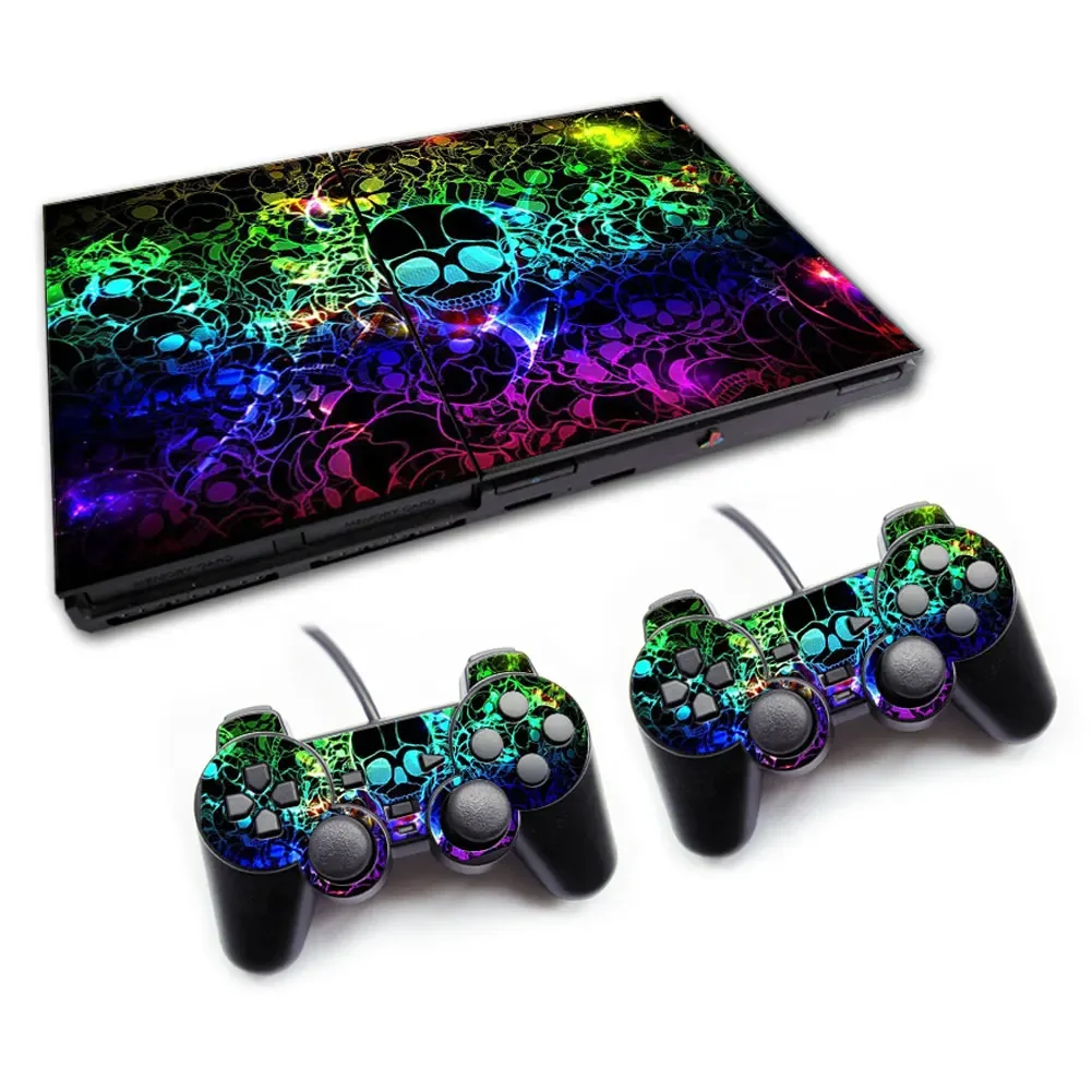 Skull sticker beatiful design for ps2 slim 70000 series console sticker decal for ps2 70000 skin sticker wholesale price