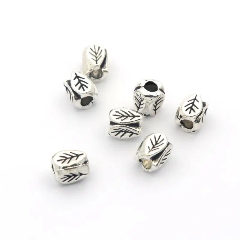 100pcs Mixed Tibetan Silver Gold Color Flower Leaf Metal Loose Spacer Bead For Jewelry Making Diy Bracelet Accessories Wholesale