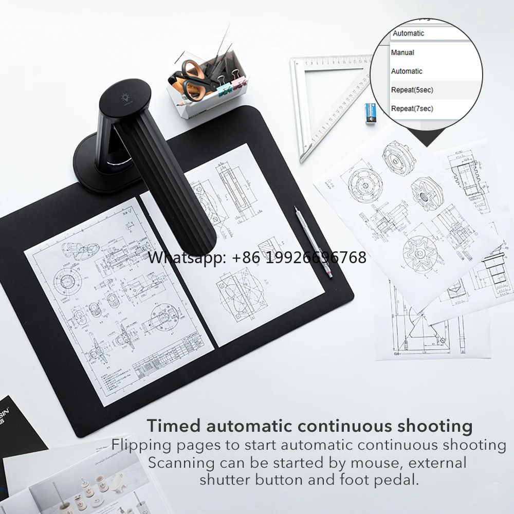 

23Mp High Speed Automatic Book Scanner Portable Document Scanner A3 Document A4 OCR Function Support Dual System factory