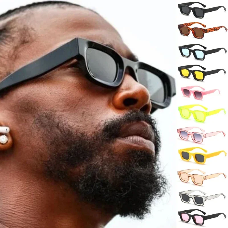 Small Sunglasses Rectangle Thick Frame Square Sun Glasses Men's Black Blue Ladies Sun Shades UV400 Unisex Eyewears Gafas De Sol
