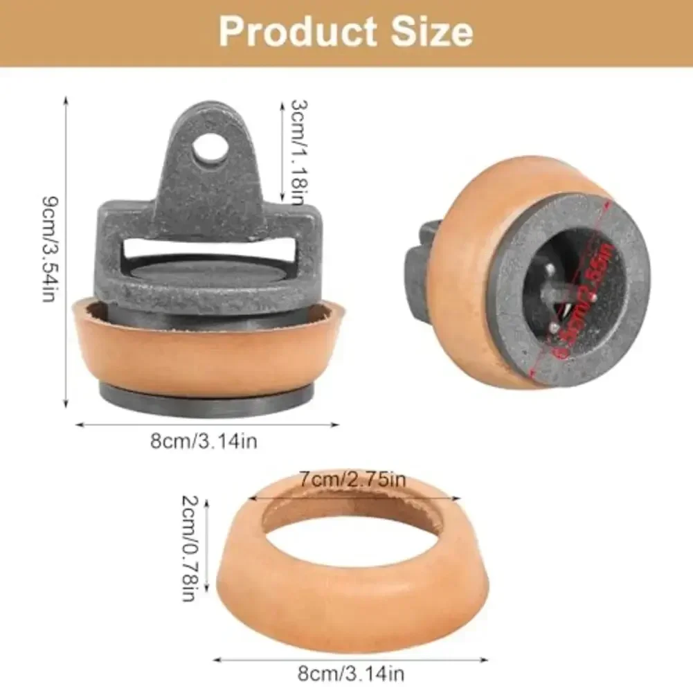 1set Piston For Handle Pump With Gasket 75 Type Hand Pump Piston With Leather Seal Gasket For Hand Pump Replacement