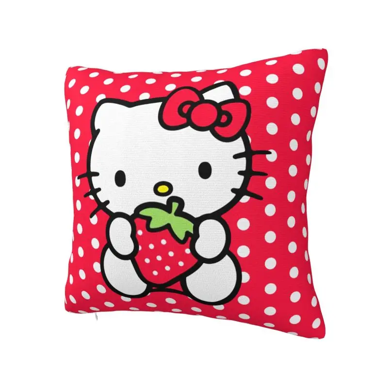 Custom Nordic Sanrio Hello Kitty Cushion Cover Soft Polyester Throw Pillow Case For Sofa ChairLiving Room Decoration Pillowcase