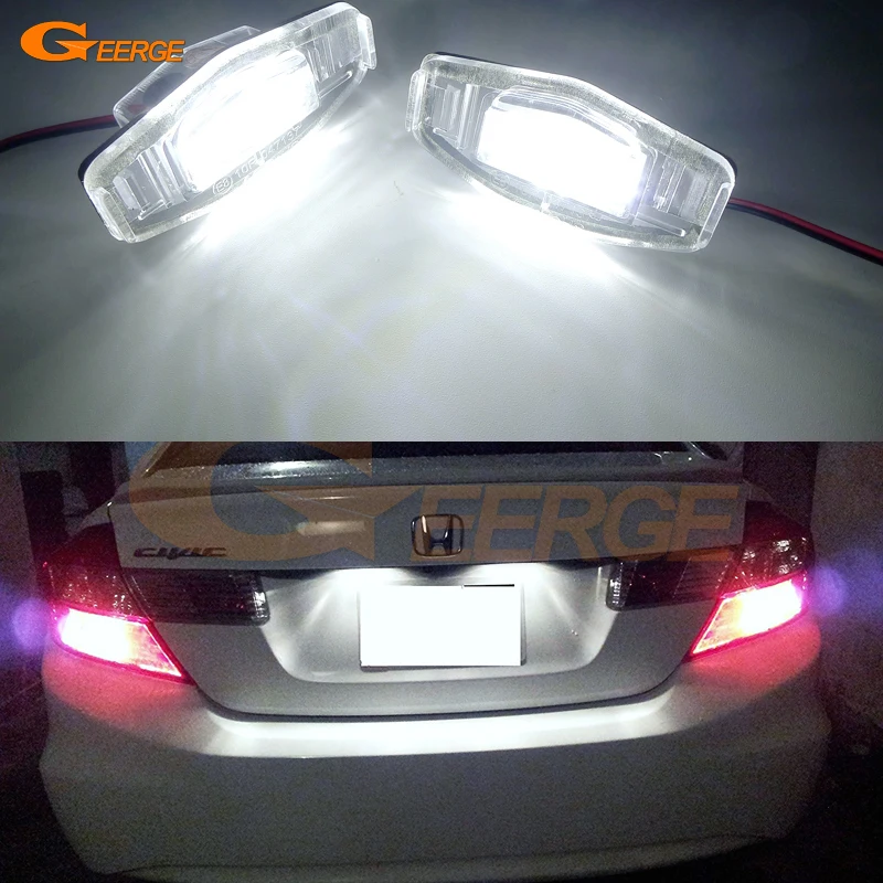 For Honda Accord Sedan Civic Pilot Odyssey MK2 City MK4 Legend MK3 Ultra Bright Led License Plate Lamp Light No Error